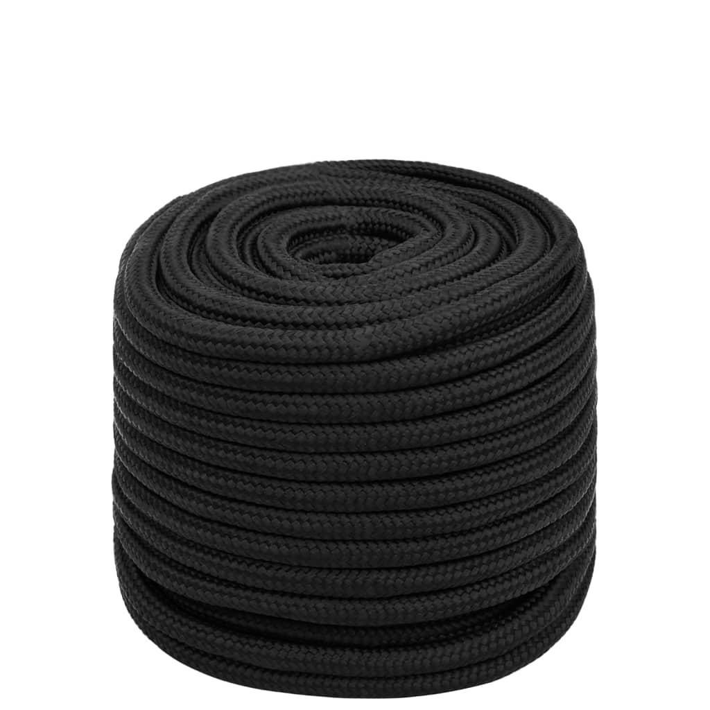 vidaXL tovværk til båd 18 mm 25 m polypropylen sort