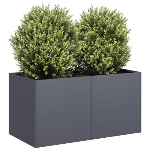 Plantekasse i koldvalset stål - antracitgrå 80×40×40 cm