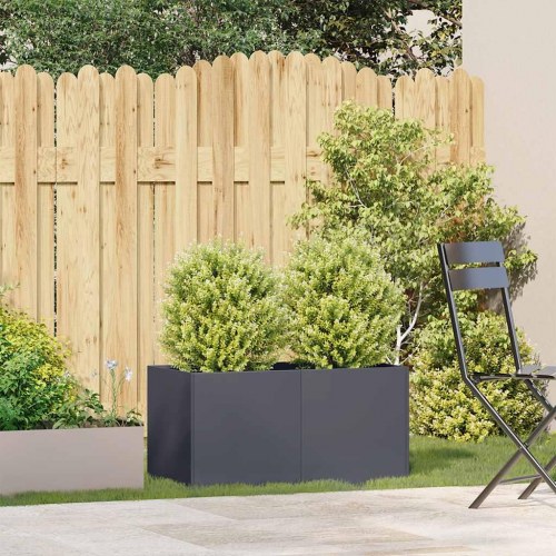 Plantekasse i koldvalset stål - antracitgrå 80×40×40 cm