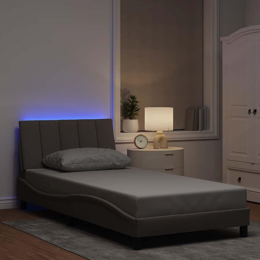 vidaXL sengeramme uden madras Hanko Taupe 100x200 cm Stof