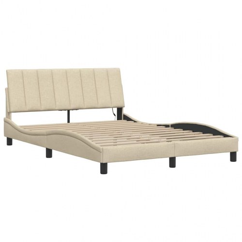 Sengeramme Hanko uden madras med LED - creme, 120 x 200 cm