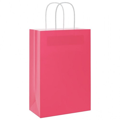 Papirposer med håndtag 50 stk. - 21×11×31 cm, lyserød