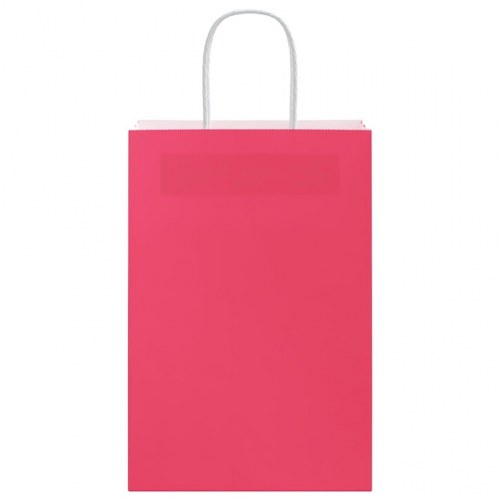 Papirposer med håndtag 50 stk. - 21×11×31 cm, lyserød