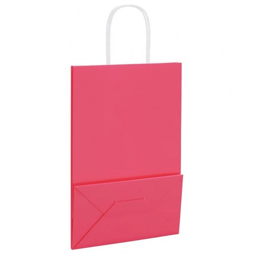 Papirposer med håndtag 50 stk. - 21×11×31 cm, lyserød