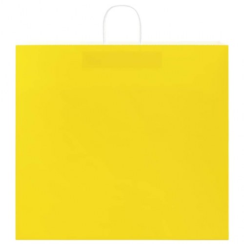 Papirposer med håndtag - 50 stk., 54 × 15 × 49 cm, gul
