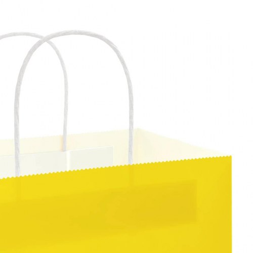 Papirposer med håndtag - 50 stk., 54 × 15 × 49 cm, gul