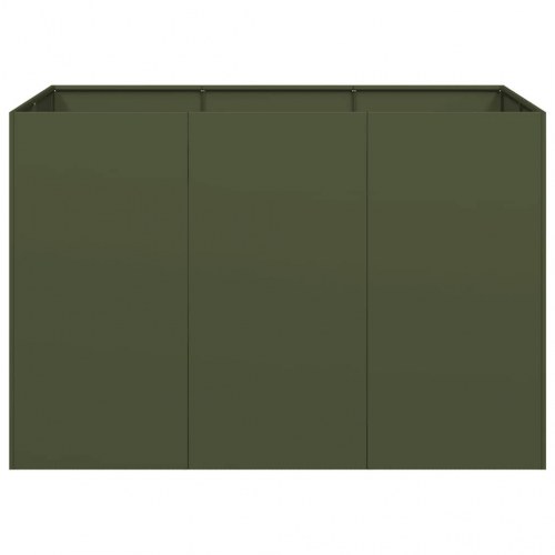 Plantekasse i stål 120 × 80 × 80 cm - olivengrøn