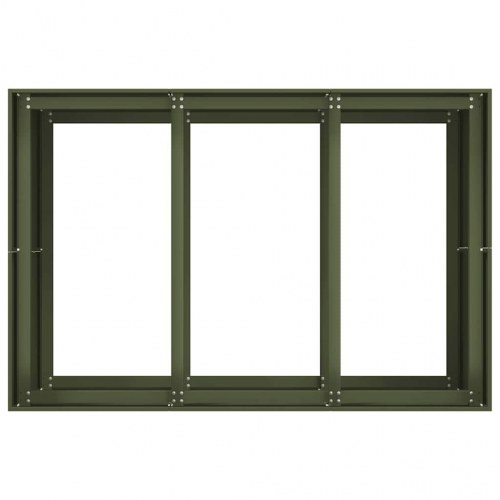 Plantekasse i stål 120 × 80 × 80 cm - olivengrøn
