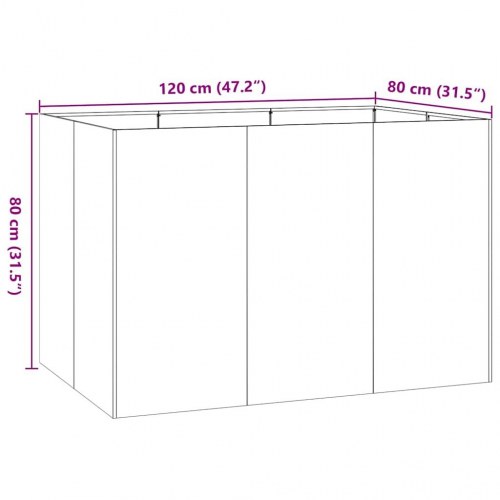 Plantekasse i stål 120 × 80 × 80 cm - olivengrøn