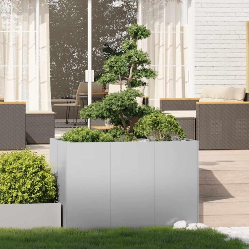 Plantekasse 120 x 80 x 80 cm i galvaniseret stål - højbed til have og terrasse