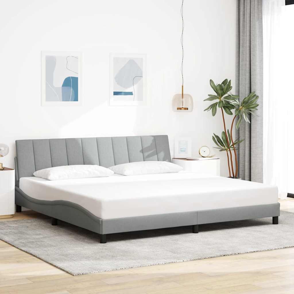 Sengeramme uden madras Hanko 200x200 cm stof lysegrå