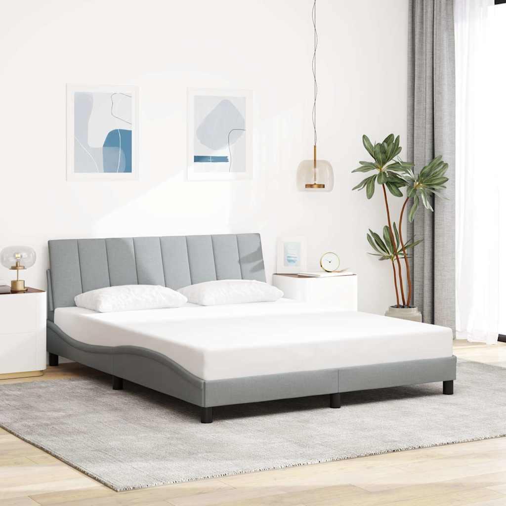 Sengeramme uden madras Hanko 160x200 cm stof lysegrå