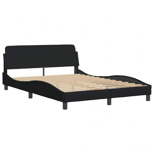 Sengeramme Hanko 140 x 190 cm med LED og gavlpude - sort