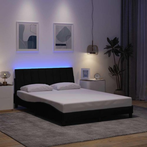 Sengeramme Hanko uden madras med LED - sort 120 x 200 cm