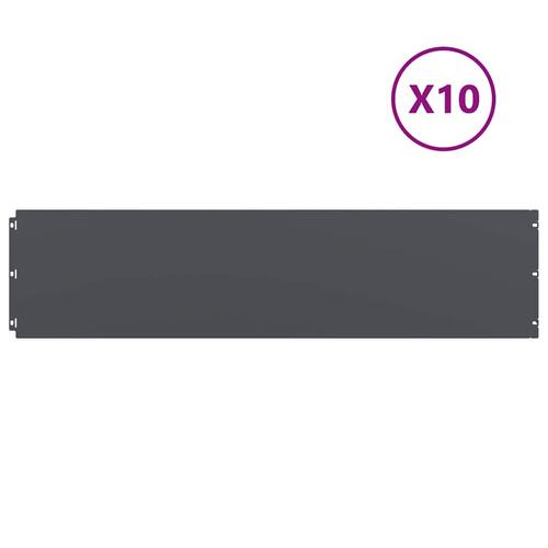 Plænekanter 10 stk. 25x103 cm koldvalset stål antracit