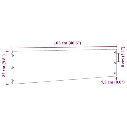 Plænekanter 10 stk. 25x103 cm koldvalset stål antracit