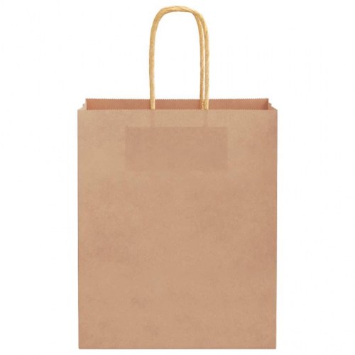 Papirposer 50 stk. med håndtag 18x8x22 cm brun