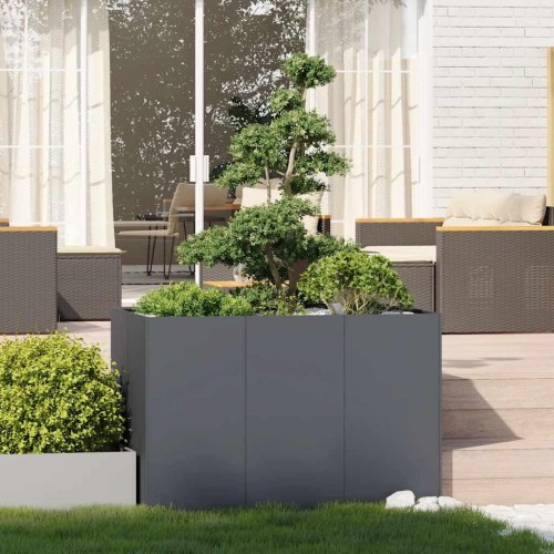 Plantekasse i stål 120 × 80 × 80 cm - antracitgrå højbed