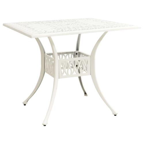 Havebord 90x90x73 cm støbt aluminium hvid