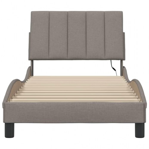 Sengeramme Hanko 90 x 190 cm med LED - gråbrun