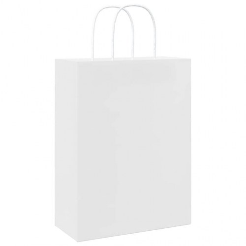 Papirposer med håndtag 50 stk. 26 x 12 x 35 cm - hvid