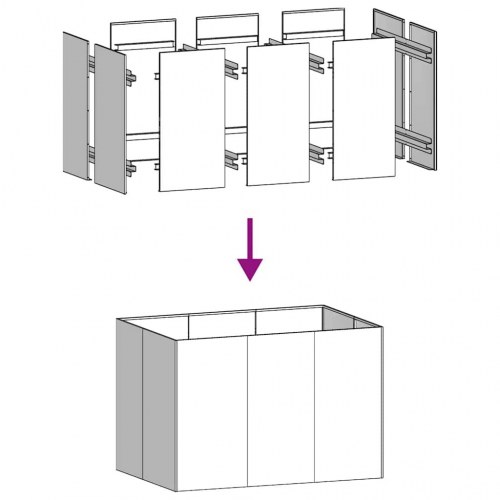 Plantekasse i rustfrit stål 120 × 80 × 80 cm - højbed til have og terrasse