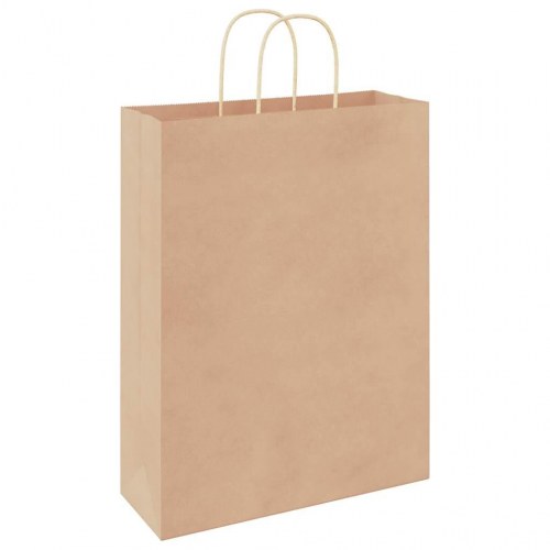 Papirposer med håndtag 50 stk. 32 x 12 x 42 cm - brun