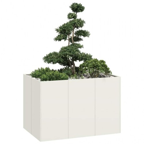 Plantekasse i stål 120 × 80 × 80 cm - hvid højbed/krukke