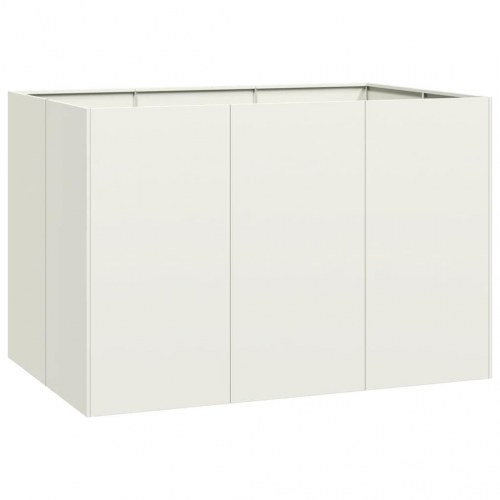 Plantekasse i stål 120 × 80 × 80 cm - hvid højbed/krukke