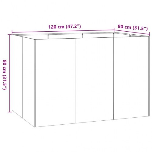 Plantekasse i stål 120 × 80 × 80 cm - hvid højbed/krukke