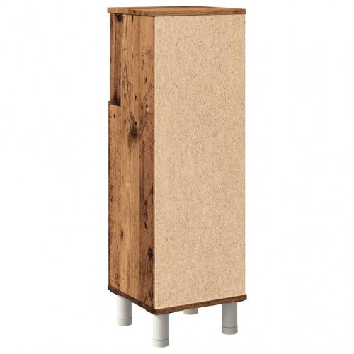 Badeværelsesskab 30×30×95 cm i konstrueret træ - antikt træ