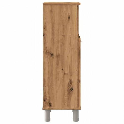 Badeværelsesskab 30×30×95 cm i konstrueret træ - egetræsfarvet