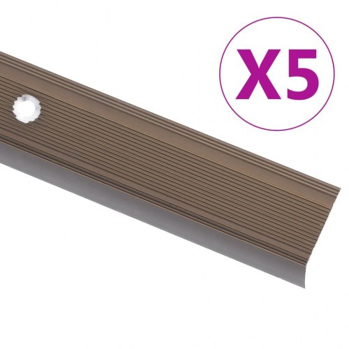 5 stk. trappelister i L-facon 100 cm - aluminium, brun