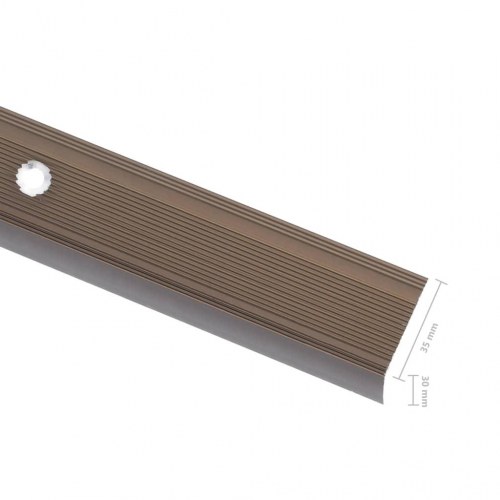 5 stk. trappelister i L-facon 100 cm - aluminium, brun