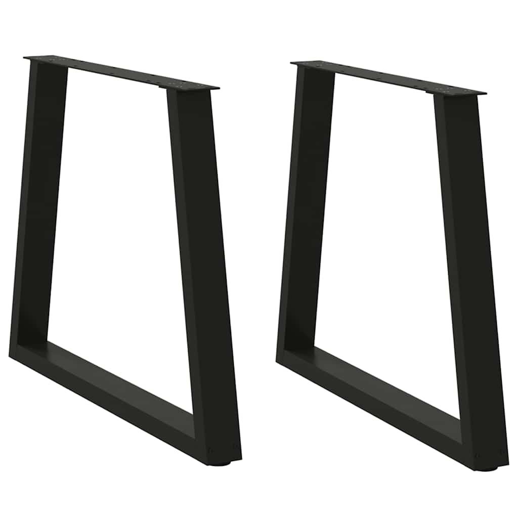 Spisebordsben V-form 2 stk Sort 80x(72-73,3) cm Stål