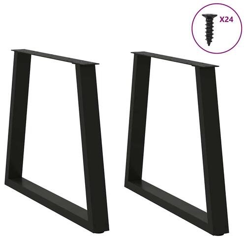 Spisebordsben V-form 2 stk Sort 80x(72-73,3) cm Stål