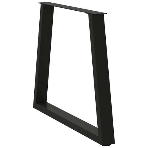 Spisebordsben V-form 2 stk Sort 80x(72-73,3) cm Stål