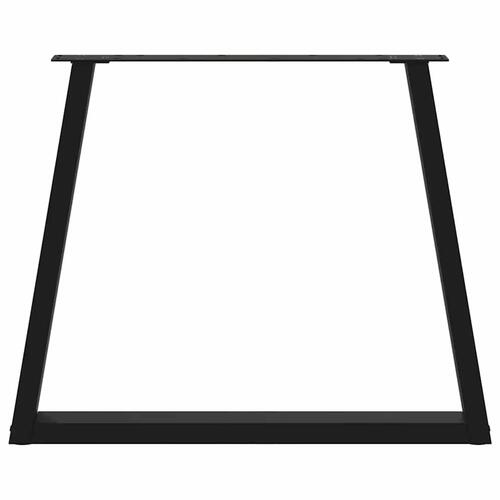 Spisebordsben V-form 2 stk Sort 80x(72-73,3) cm Stål