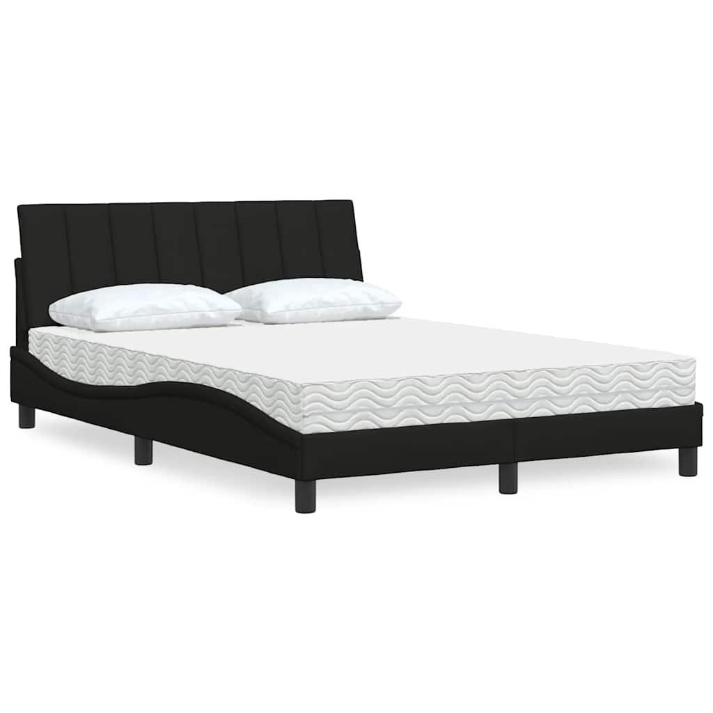 Seng med madras Hanko 140x190 cm stof sort