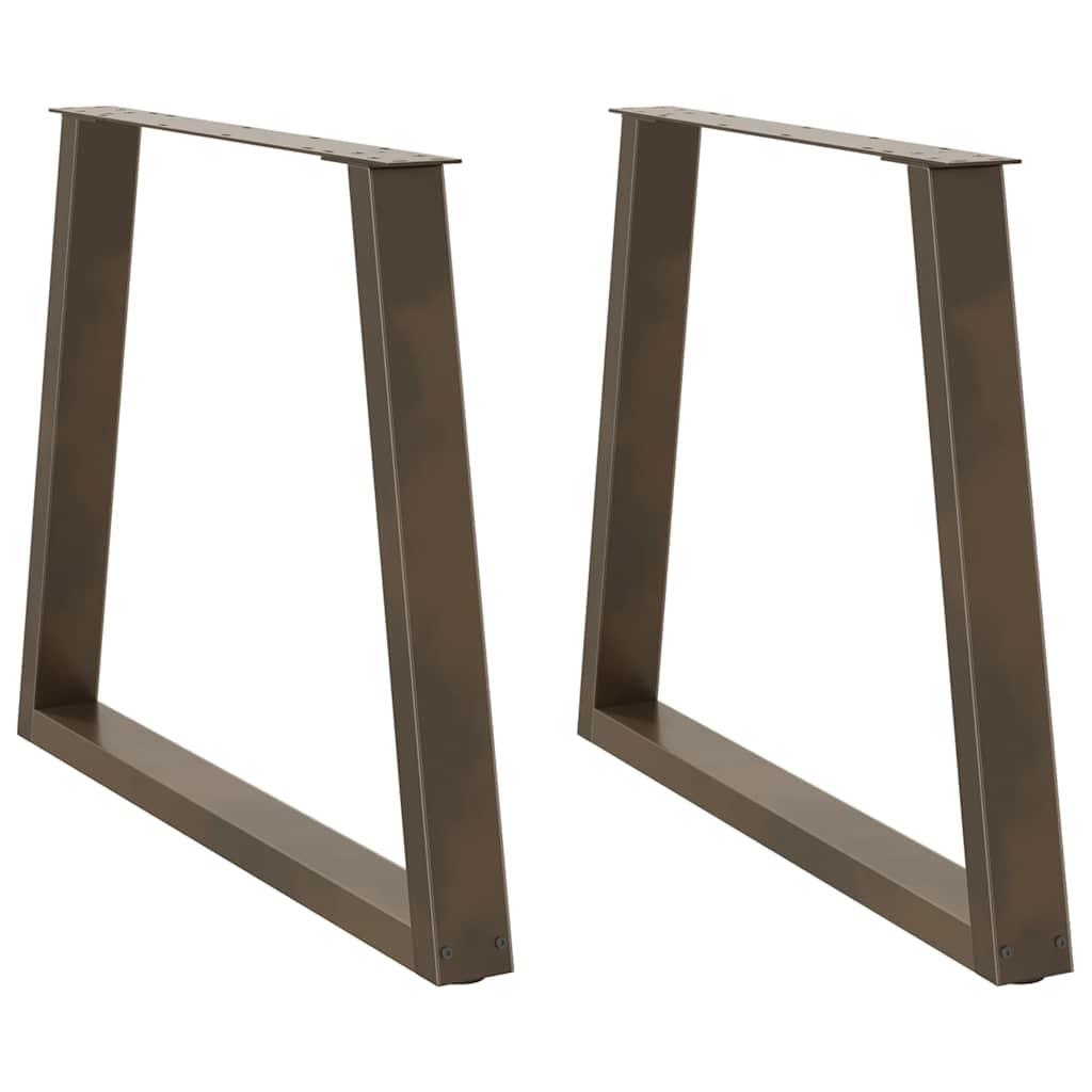 Spisebordsben V-formet 2 stk. naturstål 80x(72-73,3) cm stål