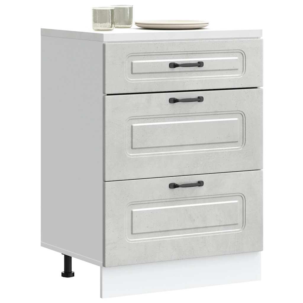 Køkkenunderskab Kalmar konstrueret træ beton grå