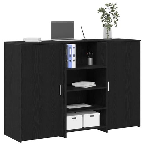 Receptionsskranke 155x50x103,5 cm konstrueret træ sort-eg
