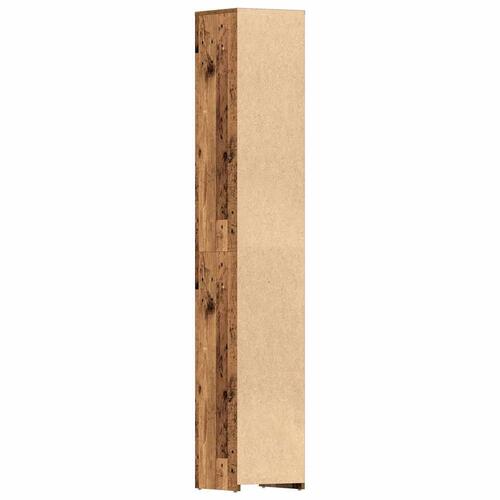 Badeværelsesskab 30x30x183,5 cm konstrueret træ antikt træ