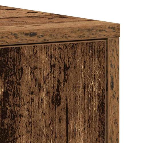Badeværelsesskab 30x30x183,5 cm konstrueret træ antikt træ