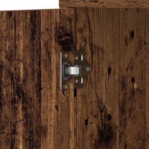 Badeværelsesskab 30x30x183,5 cm konstrueret træ antikt træ