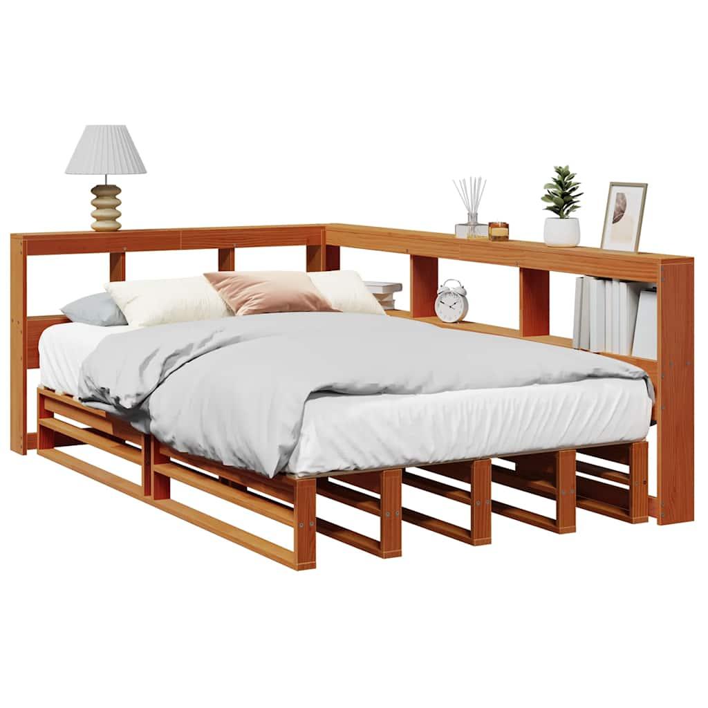 Seng Med Reol Uden Madras 120x190cm Massivt Fyrretræ Gyldenbrun