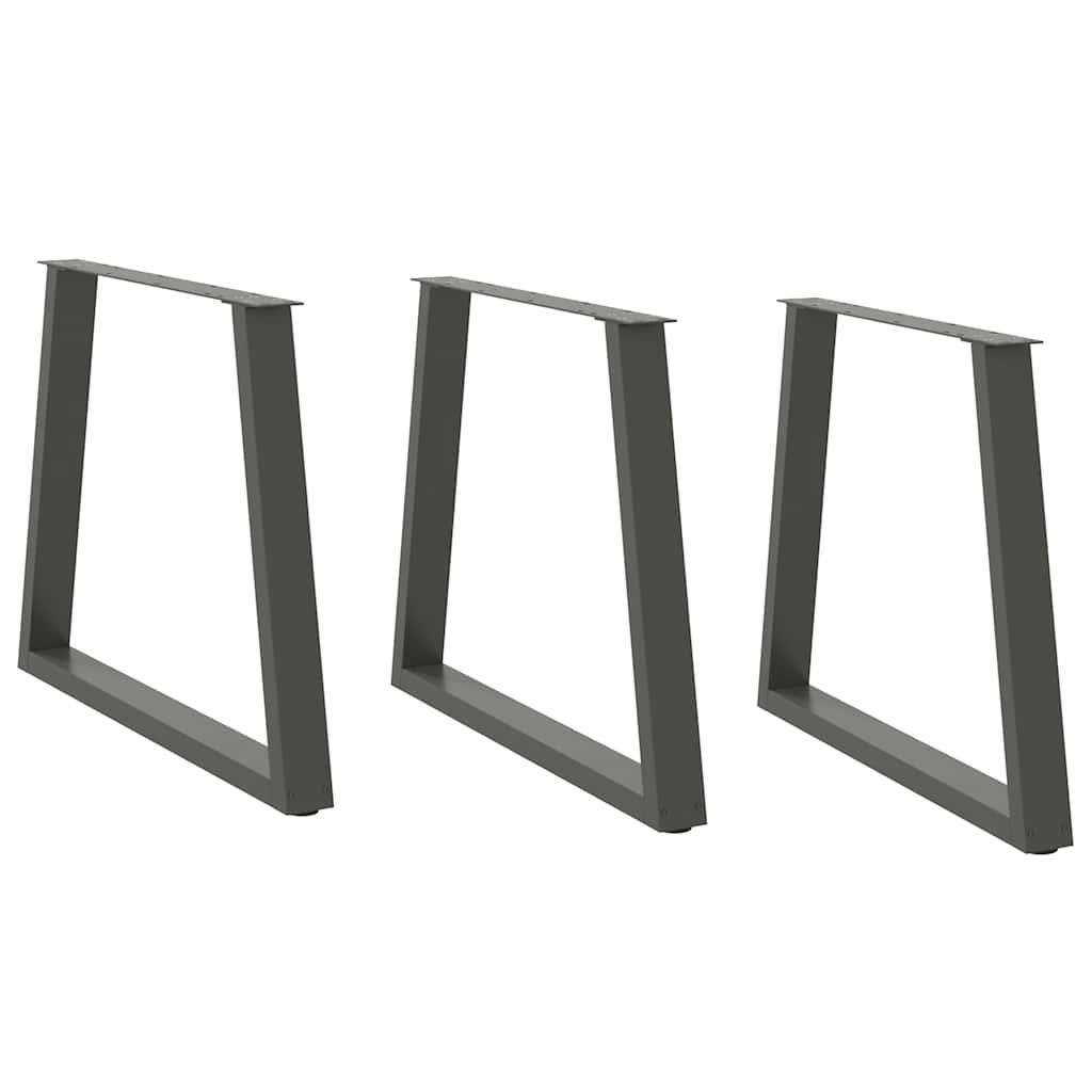 Spisebordsben V Form 3 Stk Antracit 80x72 73 3 Cm Stål