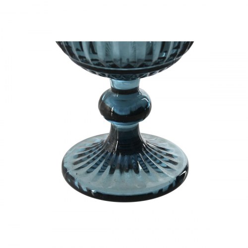 Cocktailsæt med blå krystalglas, 6 stk. (8 × 8 × 14,5 cm)