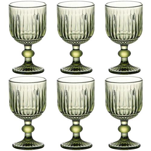 Sæt med glas Home ESPRIT Grøn Krystal 8 x 8 x 14,5 cm (6 enheder)