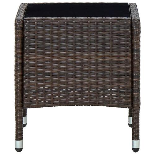 Havebord 40x40x45 cm polyrattan brun